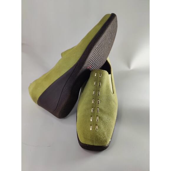 Vintage 90s Green suede wedge heel sz 8 - Picture 6 of 8